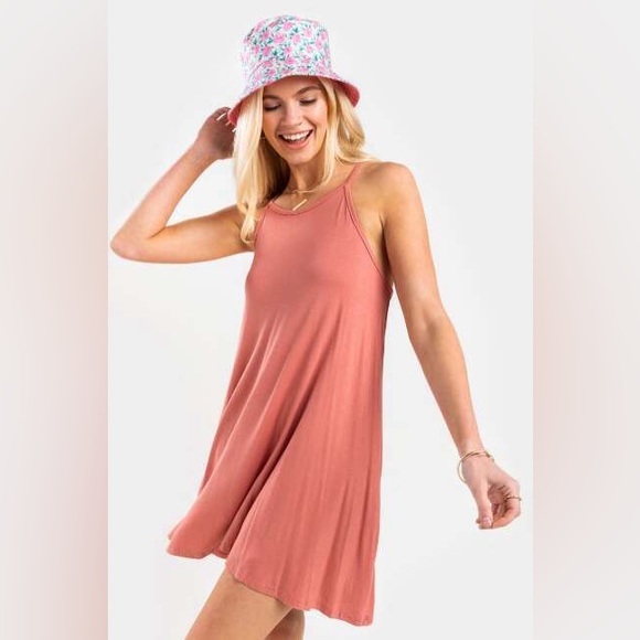 NWT Mauve Lattice Back Mini Swing Dress | Size Medium - Picture 12 of 12